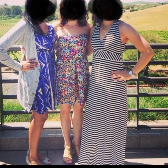 Ann Taylor B&W Striped Halter Maxi Dress - Picture 1 of 6